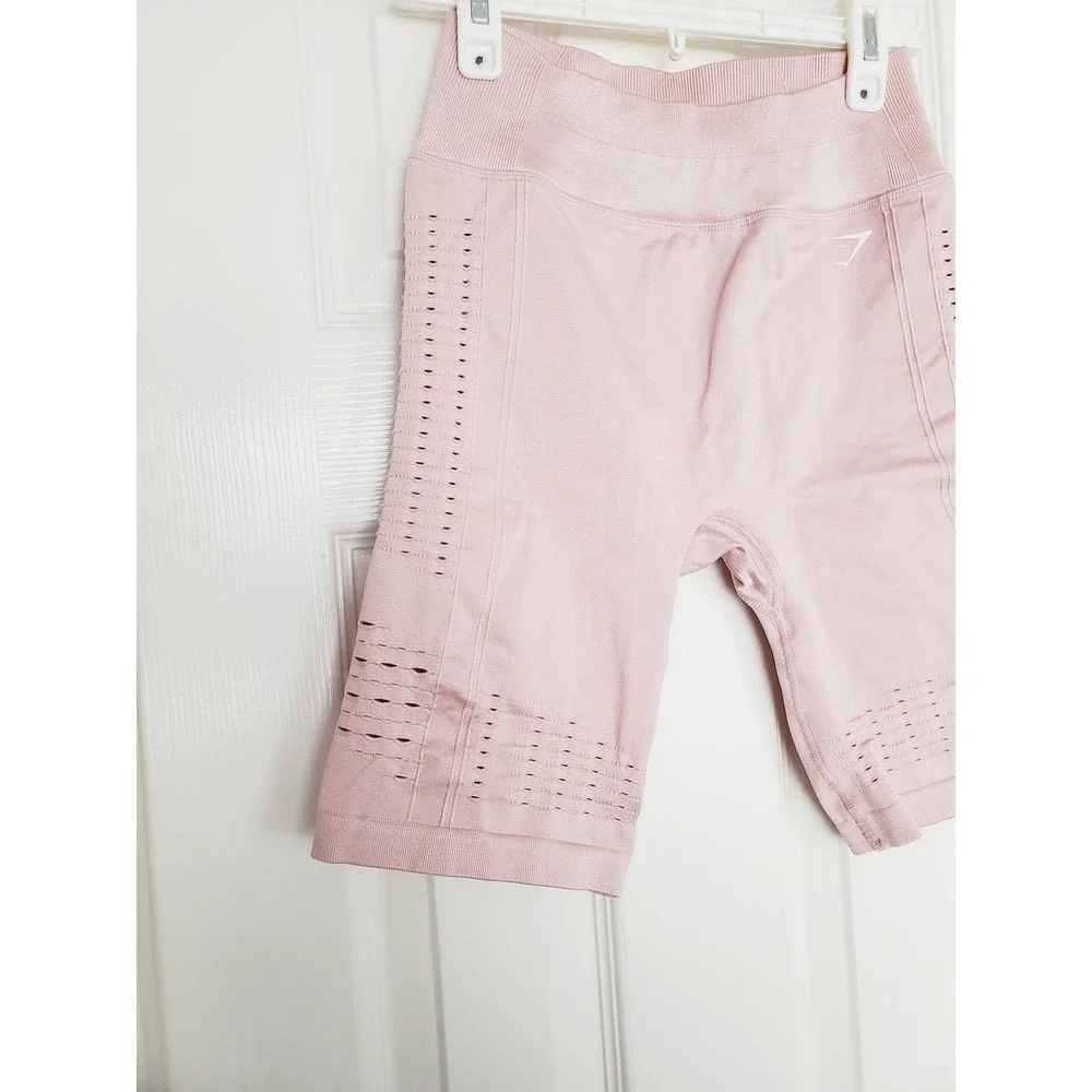 Gymshark‎ Energy+ Perforated Seamless Biker Shorts Pink High Waisted Gym S
